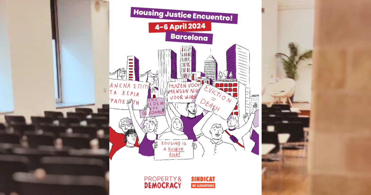 Housing Justice Encuentro w Barcelonie - program i sala